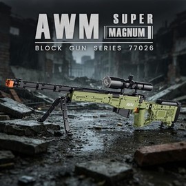 Reobrix Building Block Gun Model Set for Adults, 1245 Pcs 1:1 AWM Building Set Model Gun Toy, Collectible Military Toys for Display & Play, Creative Ideal Gift for Military Enthusiasts 14+
