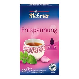 Meßmer Relaxation Herbal Tea with Melissa and Rose Petal Oil, 20 Tea Bags, Gentle Floral Flavour