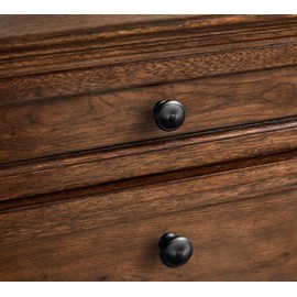 Goo-Ki 6 Pack Matte Black Cabinet Knobs Zinc Alloy Drawer Knobs, Modern Black Dresser Knob Single Screw/Hole Cabinet Pulls Kitchen Cabinet Hardware