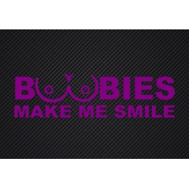 Egl Boobies Make Me Smile funny vinyl sticker decal Car truck suv JDM