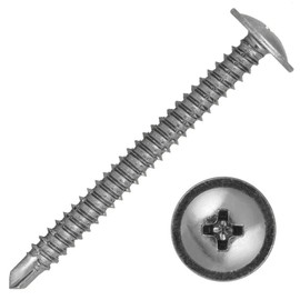 (50, 4.8 x 60mm) Baypole Screws Self Drilling PH2 Wafer Head Fully Threaded Bright Zinc Plated For Joining uPVC Bay Window Sections and Conservatory Frames