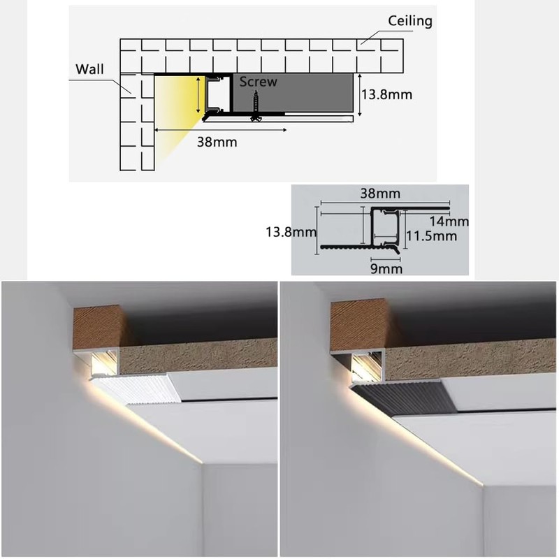 DGLILUAN Plaster in LED Aluminum Channel Z Shape 3.3 FT/1