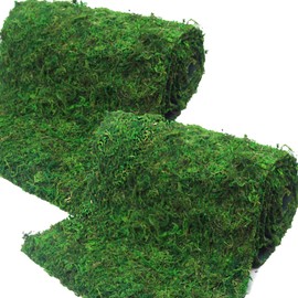 FAICOIA 2 Pcs Moss Table Runner Dried Moss for Crafts Green Moss Roll for Fairy Gardens Wedding Woodland 12" x 71" Preserved Moss Mat for Table Decoration Moss Carpet for Moss Grass Wall 30x180cm