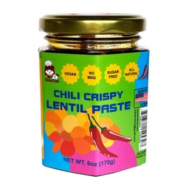 Chili Crispy Lentil Paste-gourmets and chili lovers must, spicy and tasty, vegetarian and gluten free, made in USA with unique fusion of American and Asian flavors