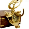 KHUMYAYAD Brass Sundial Compass Antique Nautical Replica Item with Rosewood