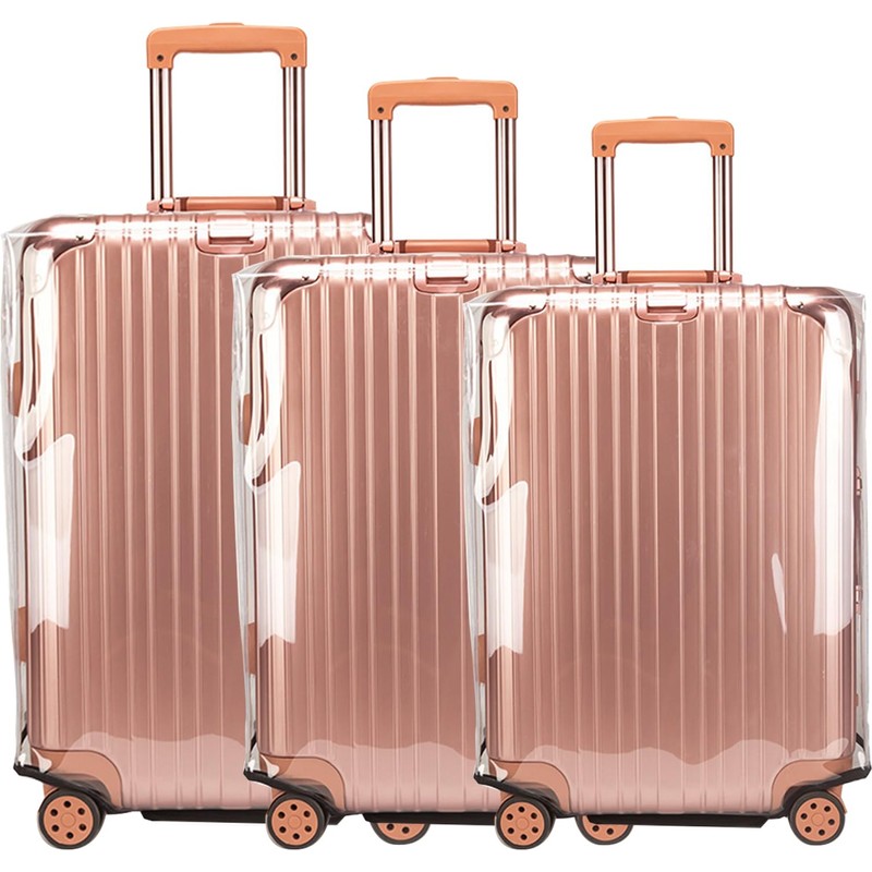 Abizarch 3Pcs Luggage Covers Waterproof PVC Suitcase Cover Dustproof Clear