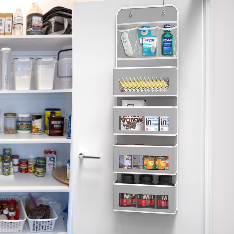 Simple Houseware 4 Clear Window Pocket Over Door Storage Hanging