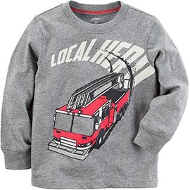 Carter's Baby Boys' 12M-24M Long Sleeve Local Hero Graphic Tee 24 Months Gray