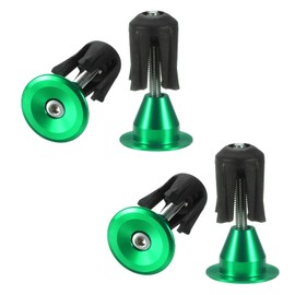sourcing map 2 Pair Bike Handlebar End Plugs Aluminum Alloy Bar End Caps Expanding Locking Handlebar End Plugs for Most Bike MTB Road BMX Fixed Gear Bike, Green