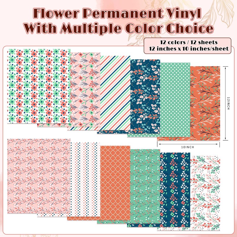 Tintnut Candy Boho Permanent Adhesive Vinyl-12 Sheets 12 * 10inches