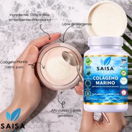 Peptidos de Colágeno Marino Hidrolizado 120 Cáps  Suplemento Alimenticio  Saisa Herbal  Piel, Articulaciones y Uñas  Antiedad y Belleza               