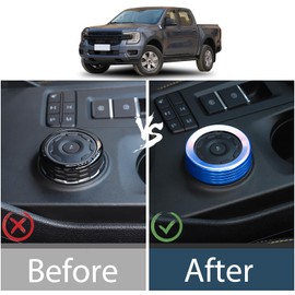Lcojicep Car Driving Mode Knob Ring Trim Cover Compatible Ford Ranger 2023 2024 Aluminum Gear Panel Driving Mode Select Switch Knob Cover Decorative Accessories (Blue)