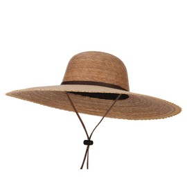 Women's Palm Straw Extra Wide Brim Sun Hat - Dark Palm OSFM