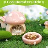 BNOSDM Ceramic Hamster Hideout and Food Bowl Set Cute Mushroom