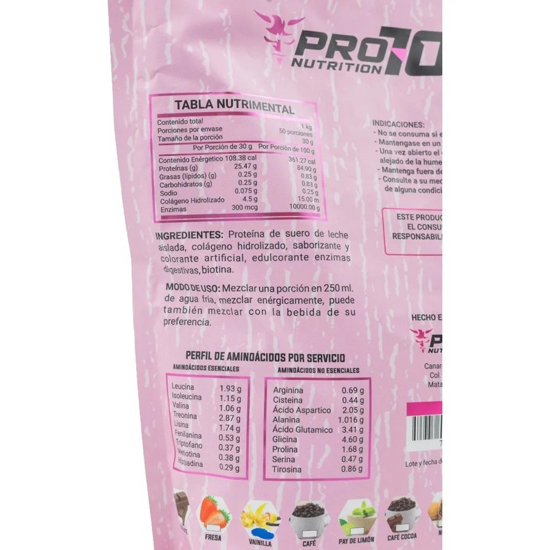 Princess Whey Protein Pro70 Nutrition 1 Kg 33 Servicios