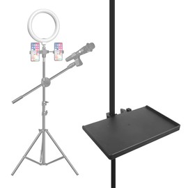 Microphone Stand Tray Sound Card Tray Clamp-On Rack Tray Holder With Threaded Clamp Clip Fit for Most Microphones Stand for Stage, Live Streaming, Recording for Music Sheet Tripod Bracket Accessories