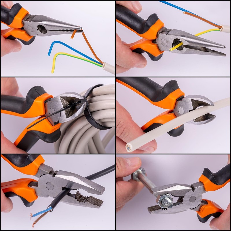 BOOMET 3-in-1 Pliers Set, 160 mm, Universal Pliers, Various Designs