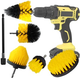 6 Piece Drill Brush Attachment Set-Drill Brush Cleaning Brushes Set Power Scrubber Cleaning Kit for Grout Shower Tub Tiles Corners Bathroom and Kitchen Surface (6 Piece)