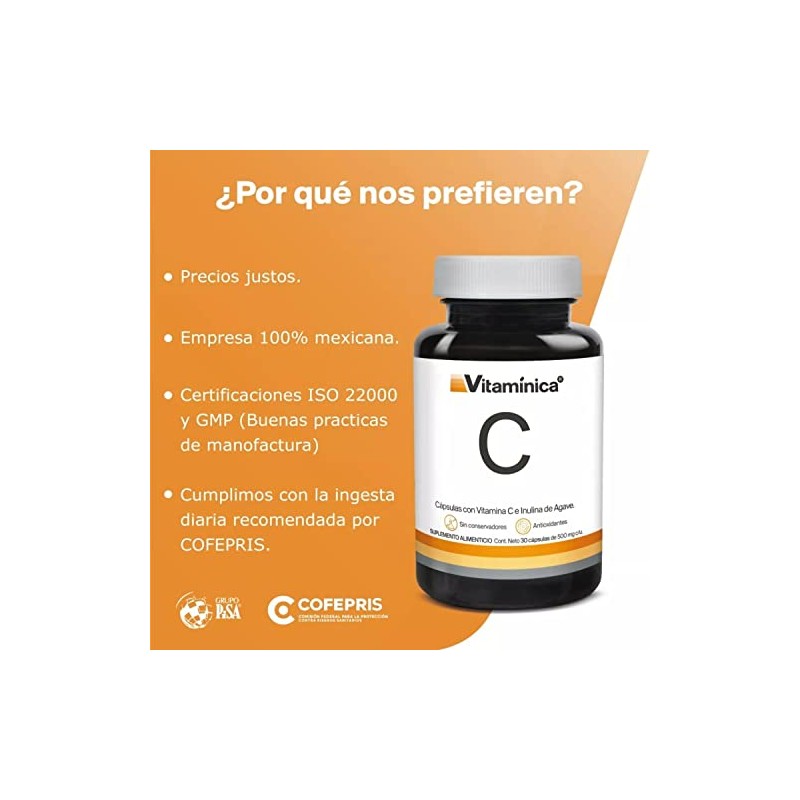 VITAMÍNICA Vitamina C 300mg 90 Cápsulas Antioxidante 90 Días