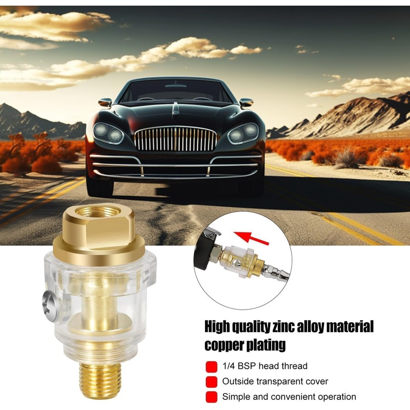 Inline Pipe Oil-1/4" BSP Mini Inline Lubricator for Air Tool