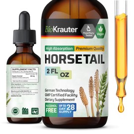 Horsetail Tincture - Organic Horsetail Herb for Hair Growth - Pure Ingredients - Horse Tail Liquid Extract Supplement - Alcohol and Sugar Free Vegan Drops 2 Fl.Oz.