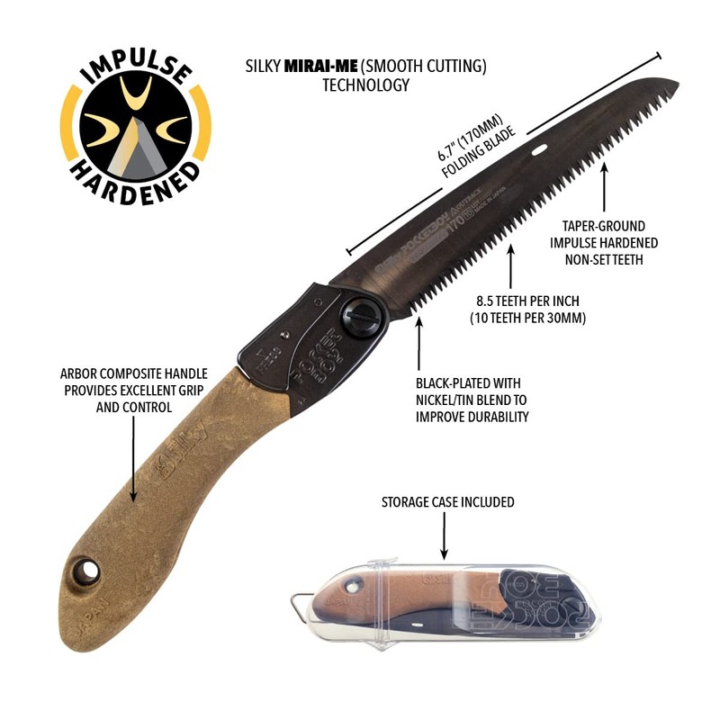 Silky Professional Pocketboy Folding Saw 170mm Medium Teeth Outback Edition