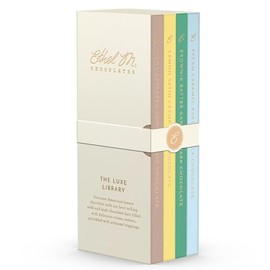 Ethel M Chocolates Luxe Library, 4-Pack of Gourmet Chocolate Bars