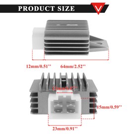 PRO BAT 12V 4 Pin Full Wave Voltage Regulator Rectifier With Motorcycle A7TC Spark Plug 4 Wires Cable Connector for GY6 Engine 50cc 125cc 150cc Chinese Moped Scooter ATV, Silver