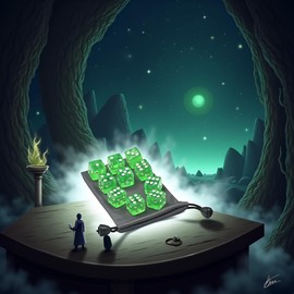 10Pcs Green 6 Sided Dice D6 RPG D&D Game Transparent Green + Bag Set Role Playing Dice Dice and Accessories (19mm)