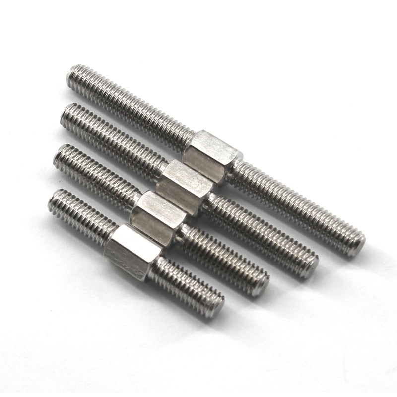 (4 Pieces) M12x100mm Hex Double End Threaded Stud With Right