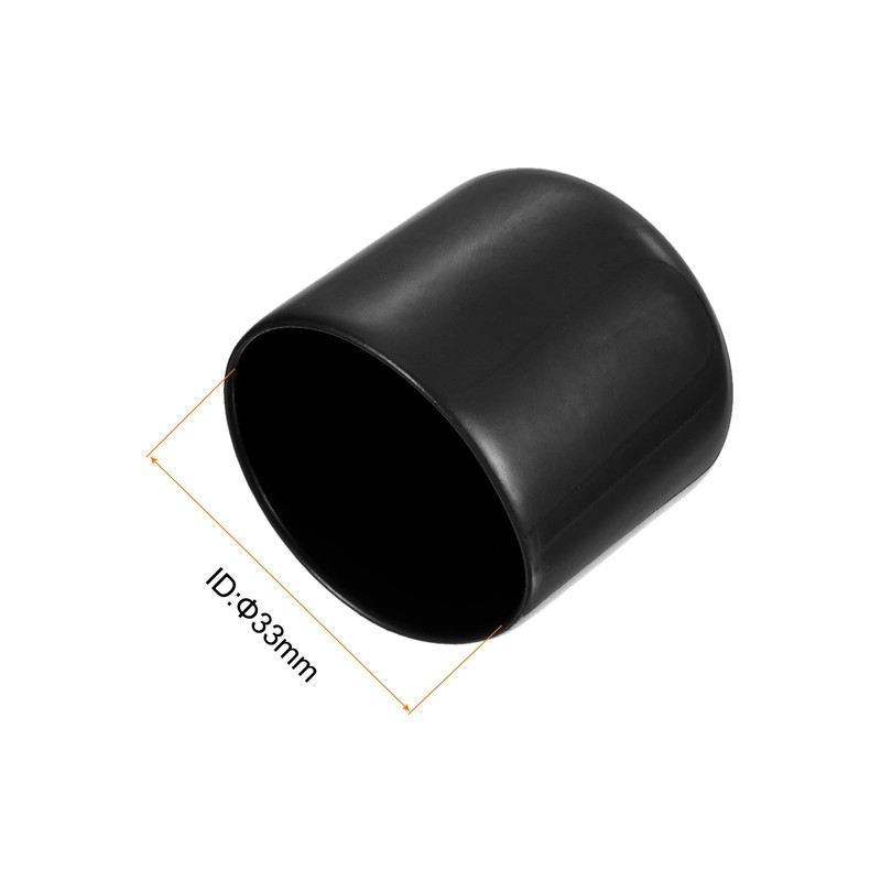 sourcing map 4pcs Rubber End Caps 1 5/16"(33mm) ID Vinyl
