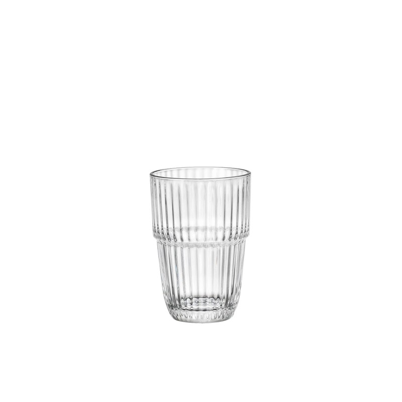 Bormioli Rocco Barshine 12.8 oz. Stackable Long Drink Drinking Glasses,