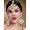 Aheli Indian Wedding Kundan Pearl Maang Tikka con pendiente Set