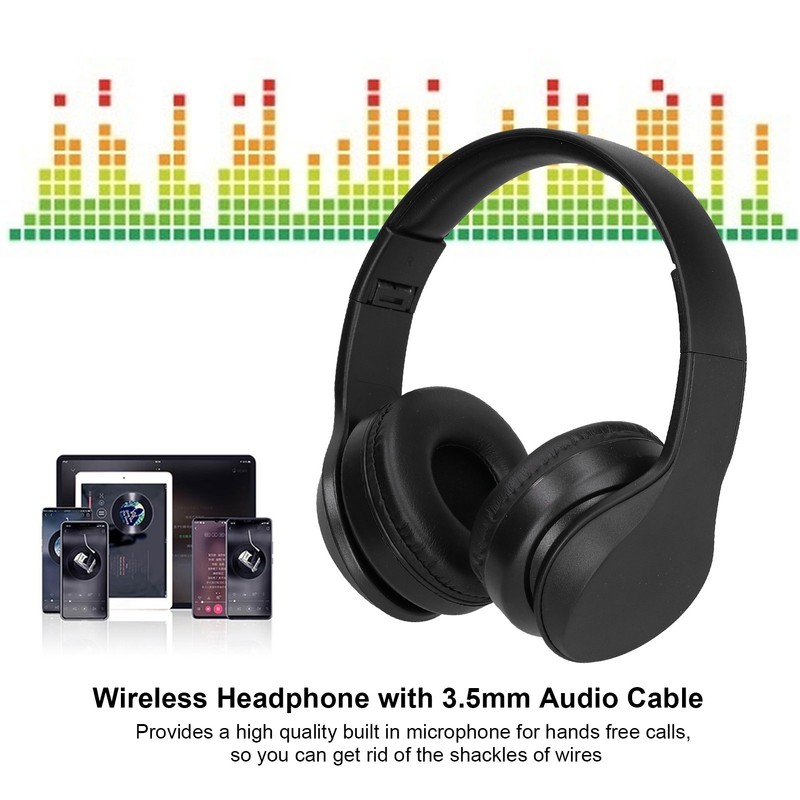 OY712 Wireless Bluetooth Headset with 3.5mm Audio Cable Microphone Foldable