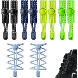 5 Pares de Cordones Elásticos, Cordones Elásticos, Cordones para Tenis, Cordones Reflectantes, con Sistema de Cierre Rápido, Apto para Zapatillas Deportivas, Zapatos de Cuero, Botas