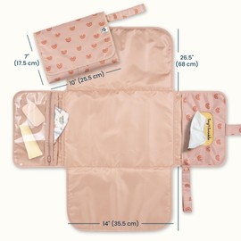 Tiny Twinkle Portable Diaper Changing Pad | Waterproof, Wipeable & Compact Baby Changing Pad for Travel | Smart Wipes Pocket & Organized Storage| Newborn Shower Gift (Boho Rainbow)