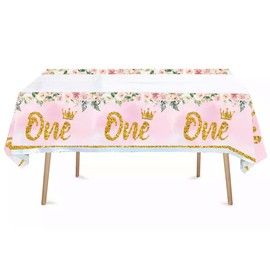 Love Balloons Bedfordshire First Birthday party Pink Plastic Disposable tablecloth 108x180cm
