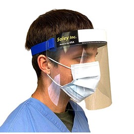 Soley Protective Face Shields - Full Face & Eye Protection - Reusable Optically Clear PET-G plastic - Made in USA (5-pack)