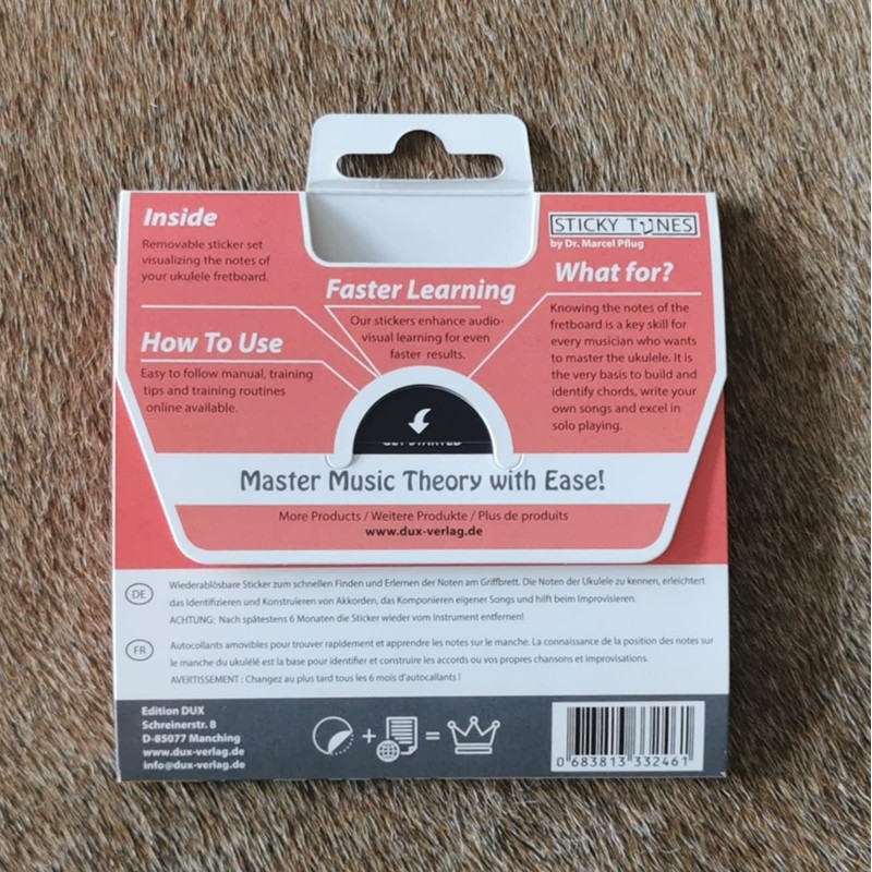 Edition Dux: Sticky Tunes - Ukulele Notes - Removable Stickers