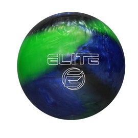 ELITE Star Polyester Bowling Ball - Customizable with Basic Drilling & Engraving Options - Great for Spare Shooting, League, Straight Bowlers - Beginner Entry Level (Blue/Black/Green, 14 lbs)
