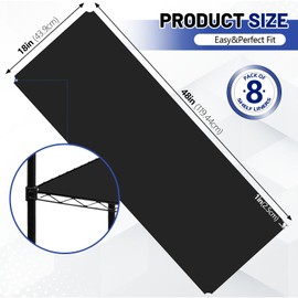 Sliner 8 Pack 18 x 48 Inch Wire Shelf Liner Black Plastic Waterproof Liners for Organizing Metal Rack Shelves, Kitchen Cabinets, Cupboard, Pantry