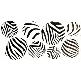 Wall Décor Plus More WDPM020 Black Zebra Print Large Dots Wall Sticker Vinyl Decal, 4-7 Inch, Black
