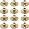 12 PCS Zinc Plated Round Tee Nuts,3-Hole T-Nuts for Furnitures