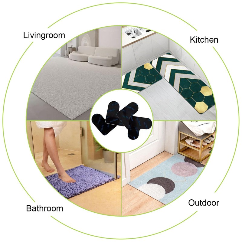 Alluring Non-Slip Mat for Carpet, Pack of 8, Washable and