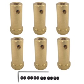 Winwill 6Pcs Hex Coupler 5mm Bore Motor Hex Brass Shaft Coupling Flexible Connector for DC Motor Shaft, Robot, Model Car Tires Shaft