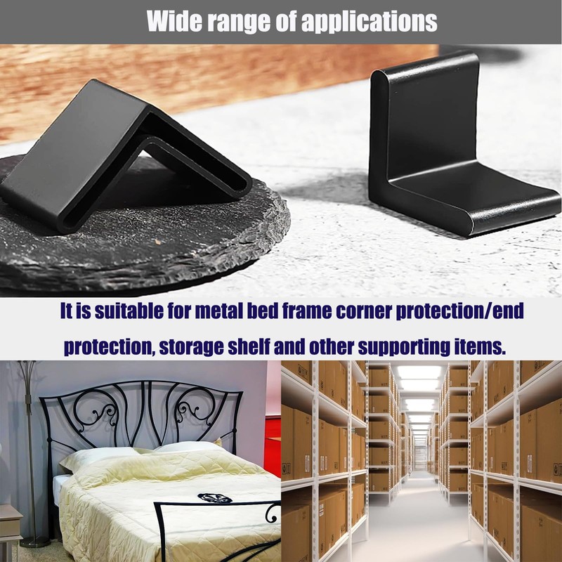 AFZZ Bed Frame Gash Protector Guards Black Bed Frame Corner
