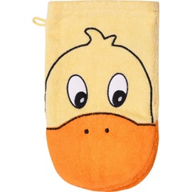 Wörner Südfrottier "Duck Mais" Bib, Bath Towels, Wash Glove, Bath Poncho (Play Wash Mitt 15 x 21 cm)