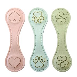 Leather Magnetic Bookmark, 3Pcs Heart Flower Magnetic Bookmarks, Dog Paw Magnet Bookmark Clips Gift for Women, Kids, Reading Lovers, Teacher Gift for School Office Home Supplies (Pink + Blue + Green)