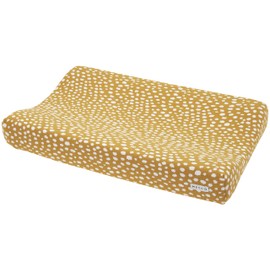 Meyco Baby Cheetah Changing Mat Cover (Soft and Skin-friendly, 100% Cotton, Washable, Easy Care, Tumble Dry, Size: 50 x 70 cm), Honey Gold
