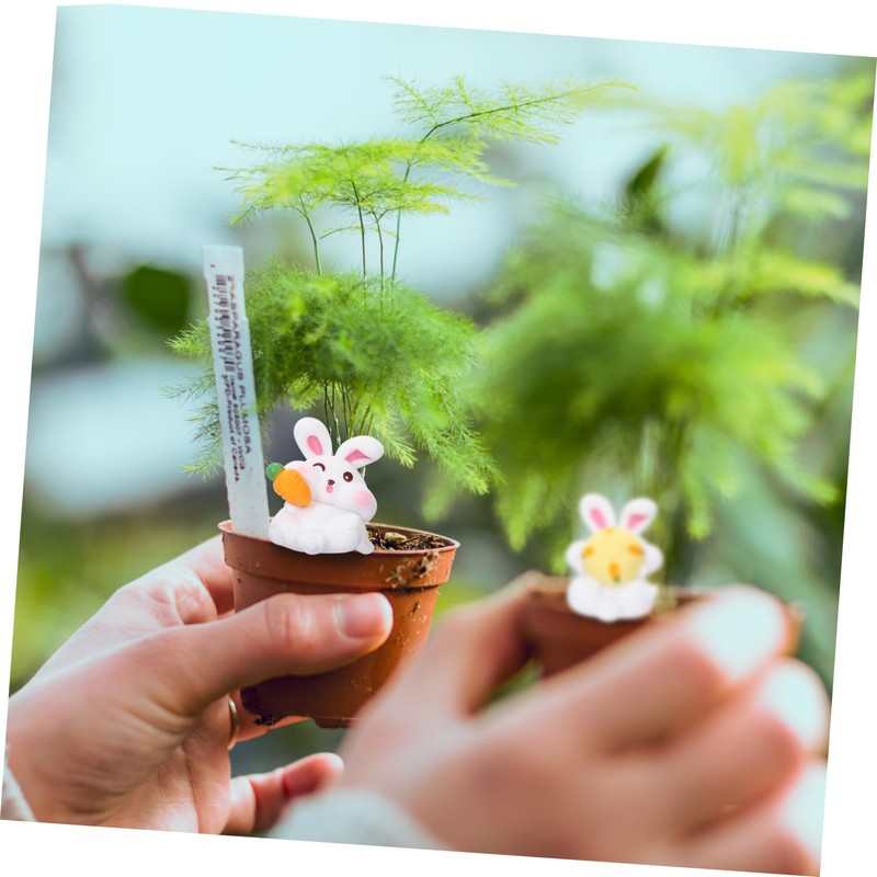 ABOOFAN 6Pcs Desktop Bunny Ornament Lovely Rabbit Figurines for Micro